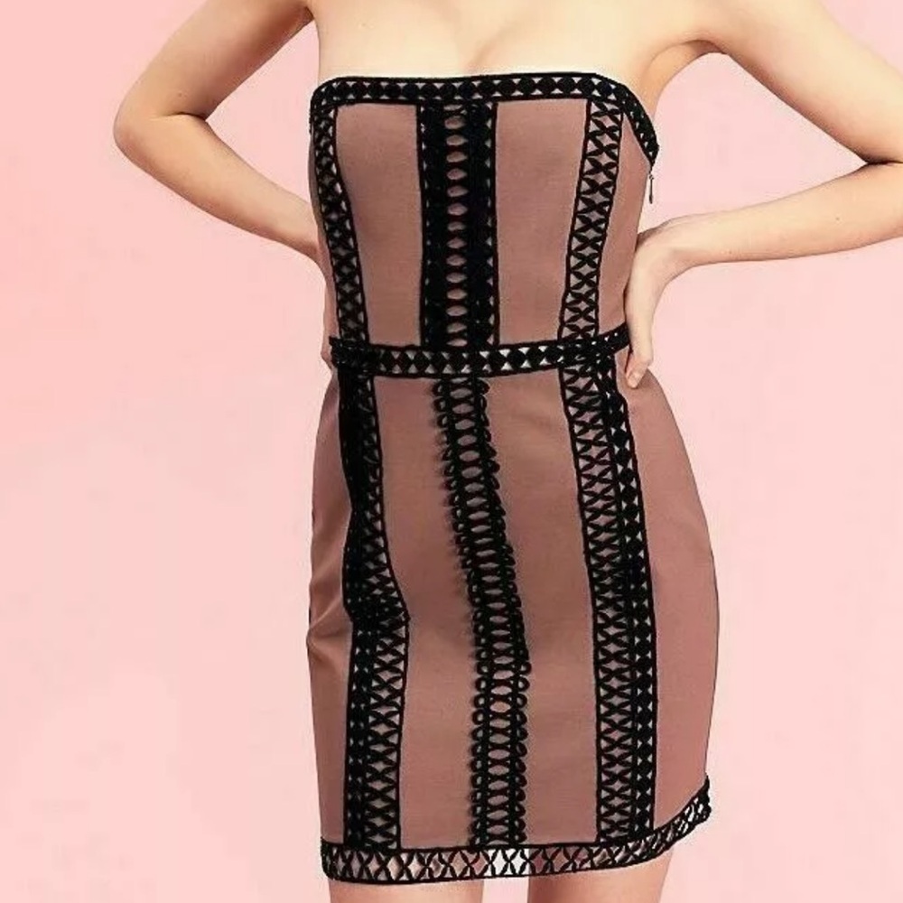 Free People City Lights Crochet-Detail Tube Dress